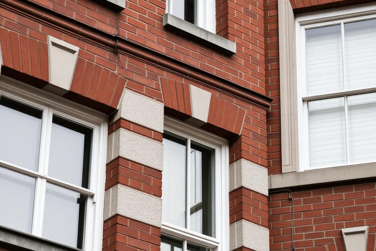 Detailaufnahme einer Gebäudefassade